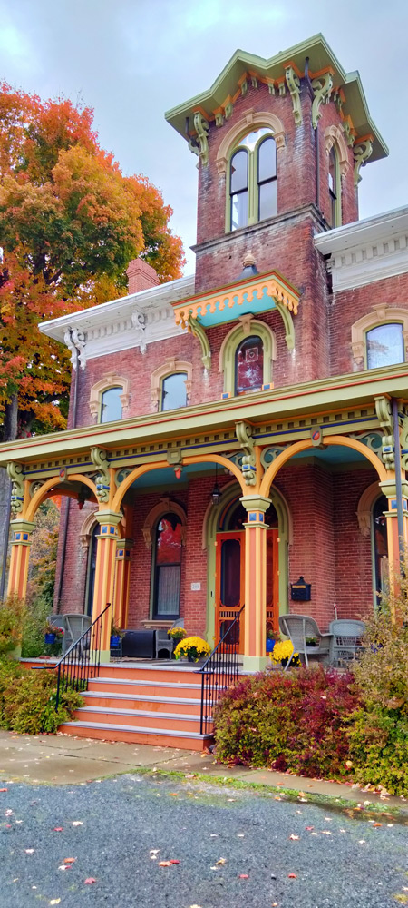 Angled view of front porch